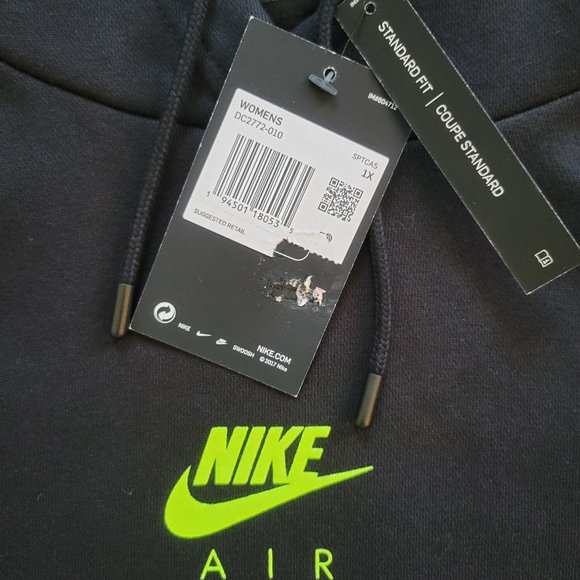 Nike Air Black Pullover Cotton Blend Hoodie Women's Sizes - Picture 6 of 6